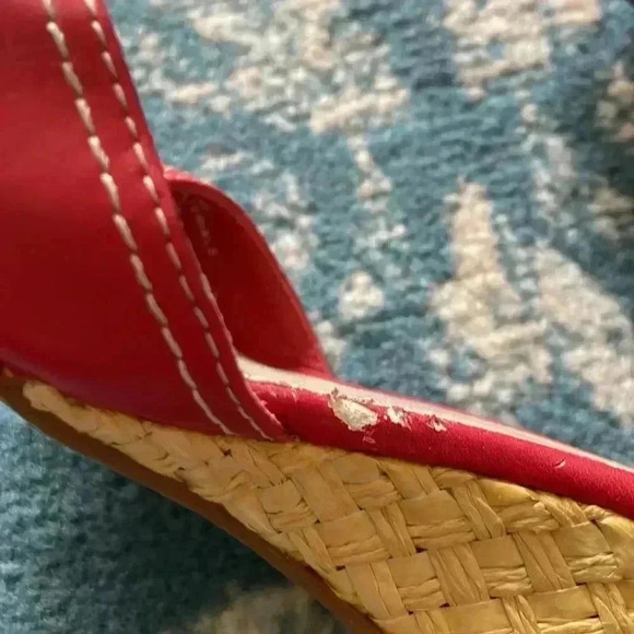 Etienne Aigner ankle strap, wedge, espadrille leather summer shoe nine NWOB - Picture 8 of 8